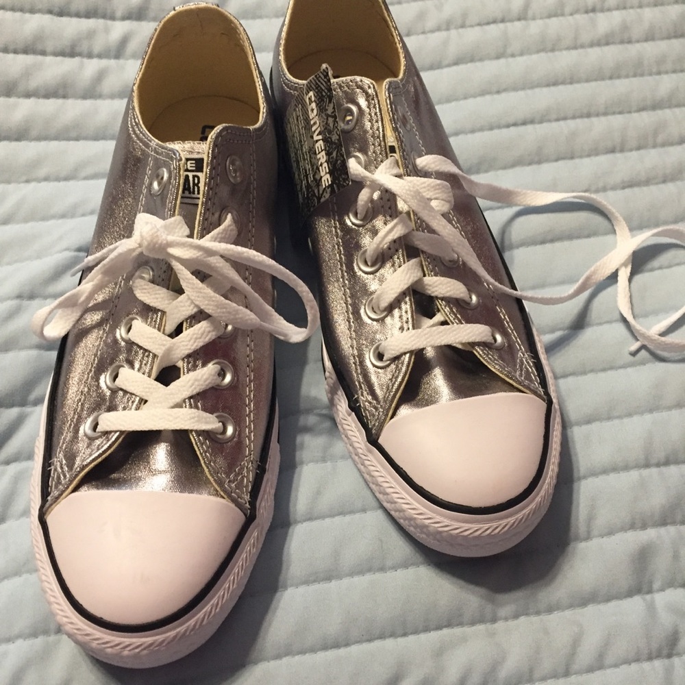 NEW Converse Chuck Taylor Metallic Silver Women 9